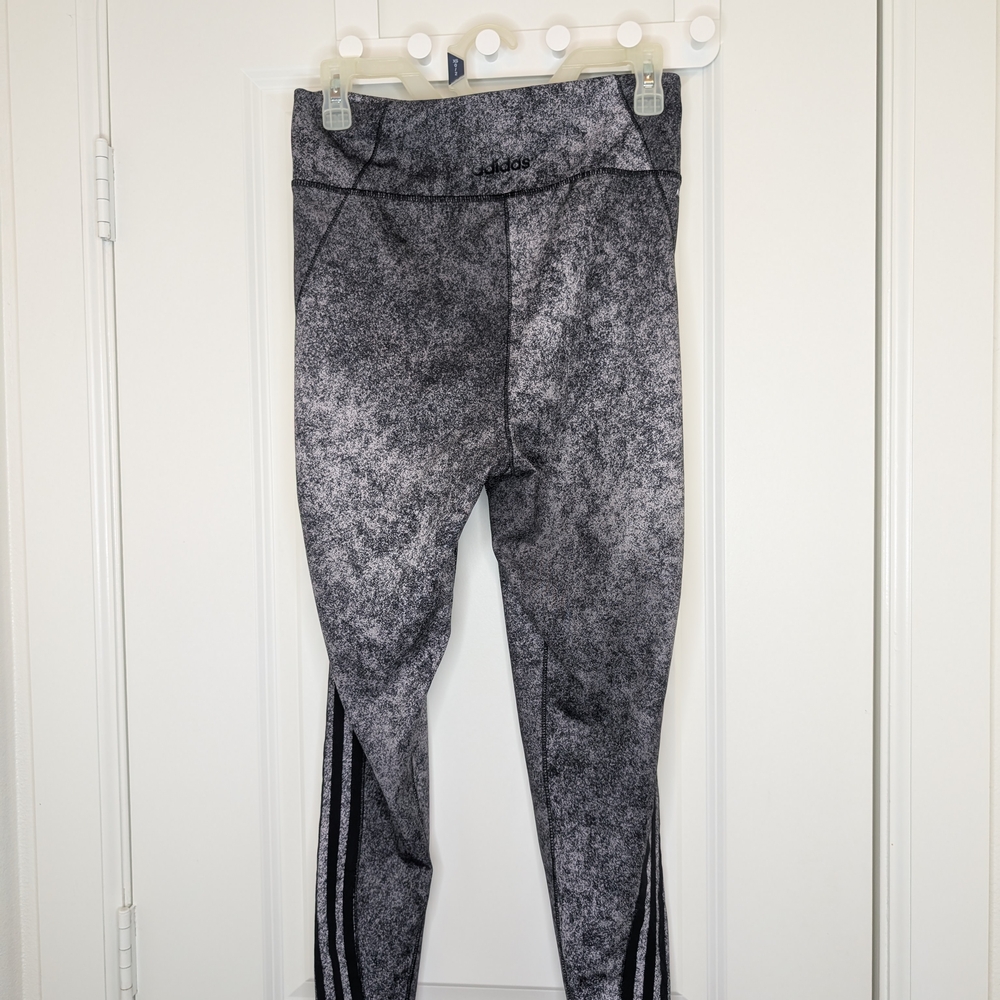 Adidas Kids Black and Gray Leggings